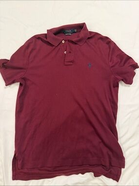 Polo by Ralph Lauren Men's Burgundy Polo with Navy Pony